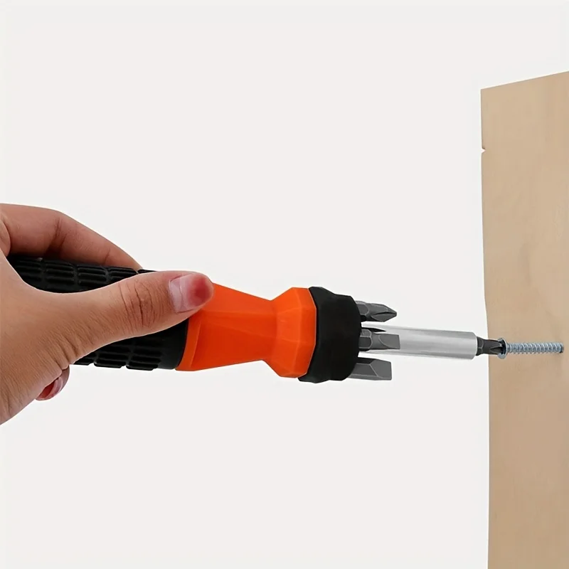 Multi purpose manual screw tools for household appliance maintenance, mini 6mm 6-in-1 screwdriver set