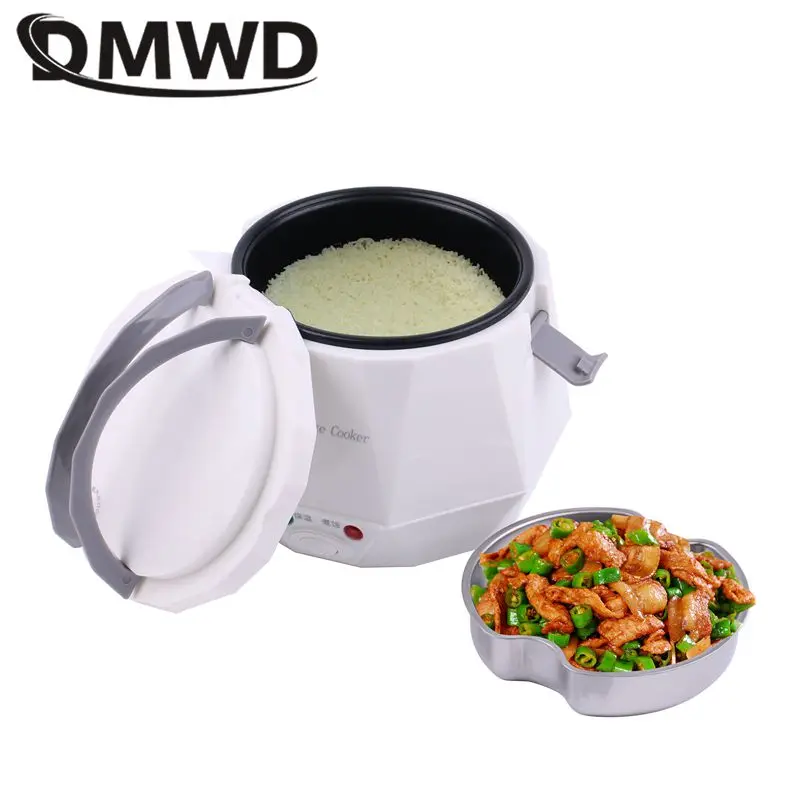 DMWD 1.3L мультиварка мини рисоварка 12 В/24 В для автомобиля/Грузовик путешествия Портативный Электрический горшок паром/ кипения/тушение суп для 2-3 человек