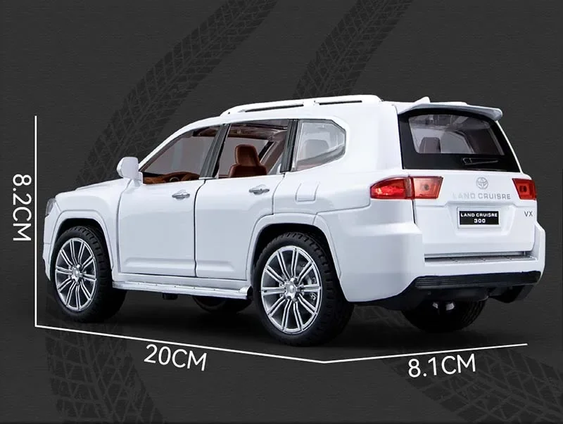 1:24 Legering Metalen Toyota LAND CRUISER LC300 SUV Model Auto Speelgoed Diecast Geluid En Licht Trek Speelgoed Voertuig Kinderen Geschenken Fashi