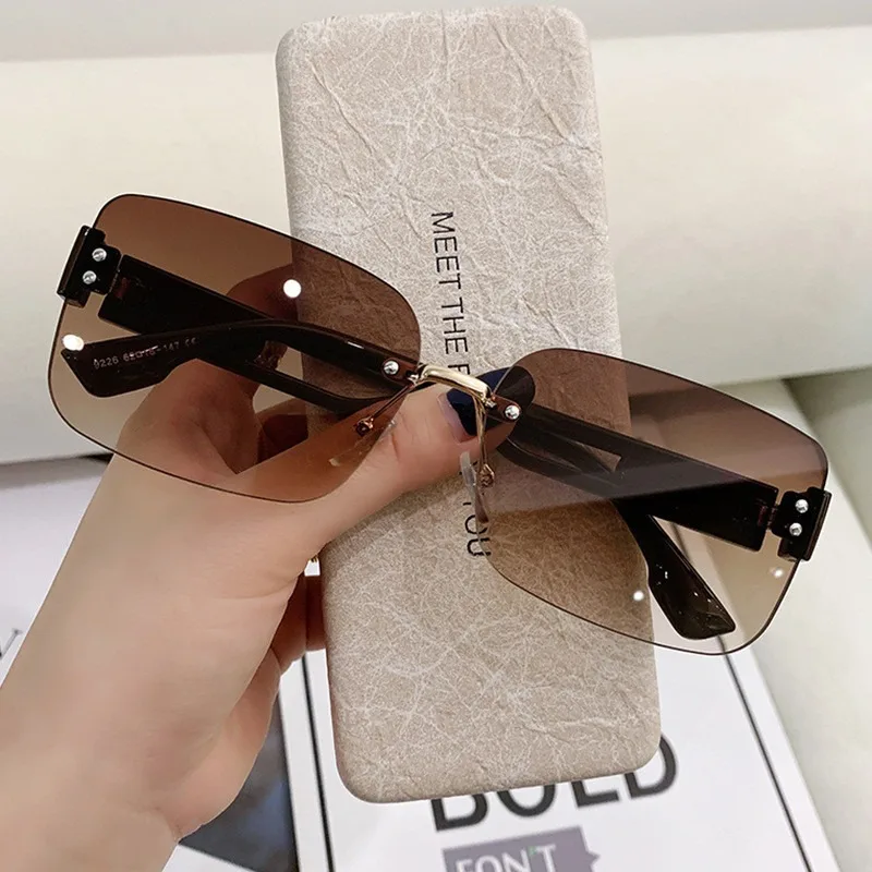 Frameless Sunglasses Korean Version Sunshade Sunglasses Tidal Box Uv Resistant Sunglasses