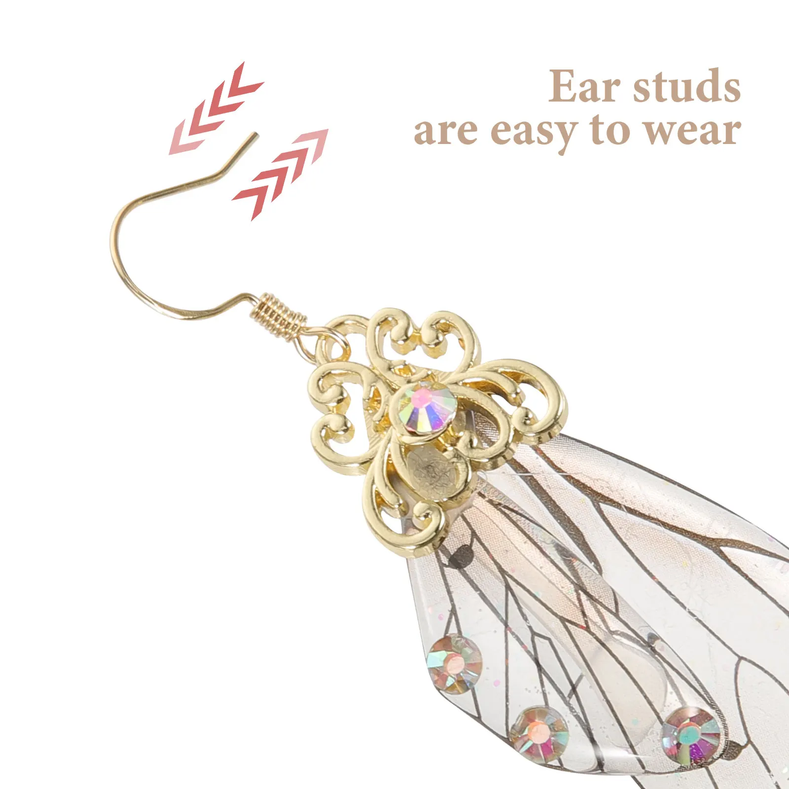 

1Pair Gradient Color Butterfly Wing Drop Earrings Fine Dangle Earrings Jewelry for Women Ear Dangle Ear Dangler