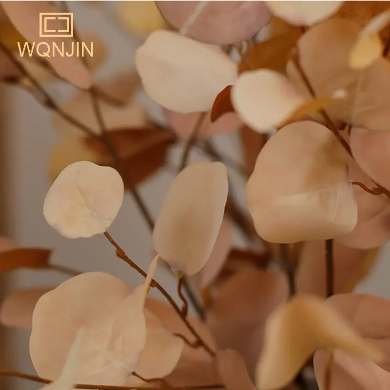 1pc, Hotel hochzeits dekoration Herbst baum blätter künstliche Blumen simulation Eukalyptus apfel blätter – Detail 6