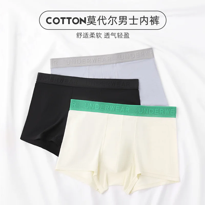 2023 New 6pcs Four Seasons Universal Pure Cotton Men's Flat Corner Underwear Soft and Comfortable Men's Mid Rise Underwear