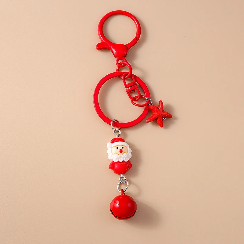 لطيف عيد الميلاد سانتا كلوز المفاتيح الزنجبيل رجل مفتاح قلادة عصابة للنساء الفتيات حقيبة يد ديكور DIY بها بنفسك هدايا مجوهرات عيد الميلاد #2