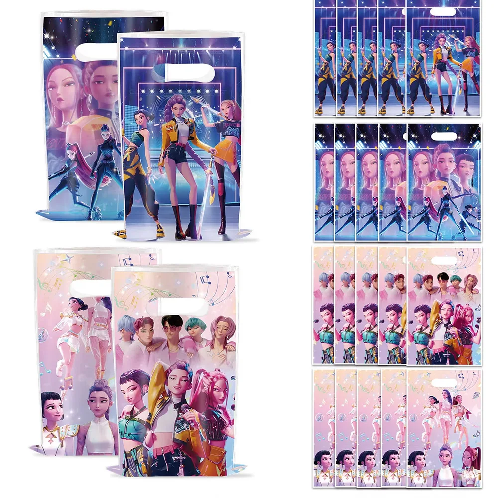 Bolsa de dulces KPop Demon Hunters HUNTR/X para niños, suministros de fiesta de Anime, bolsas Goody, juguetes de regalo, 10/20/30/40/50 Uds.