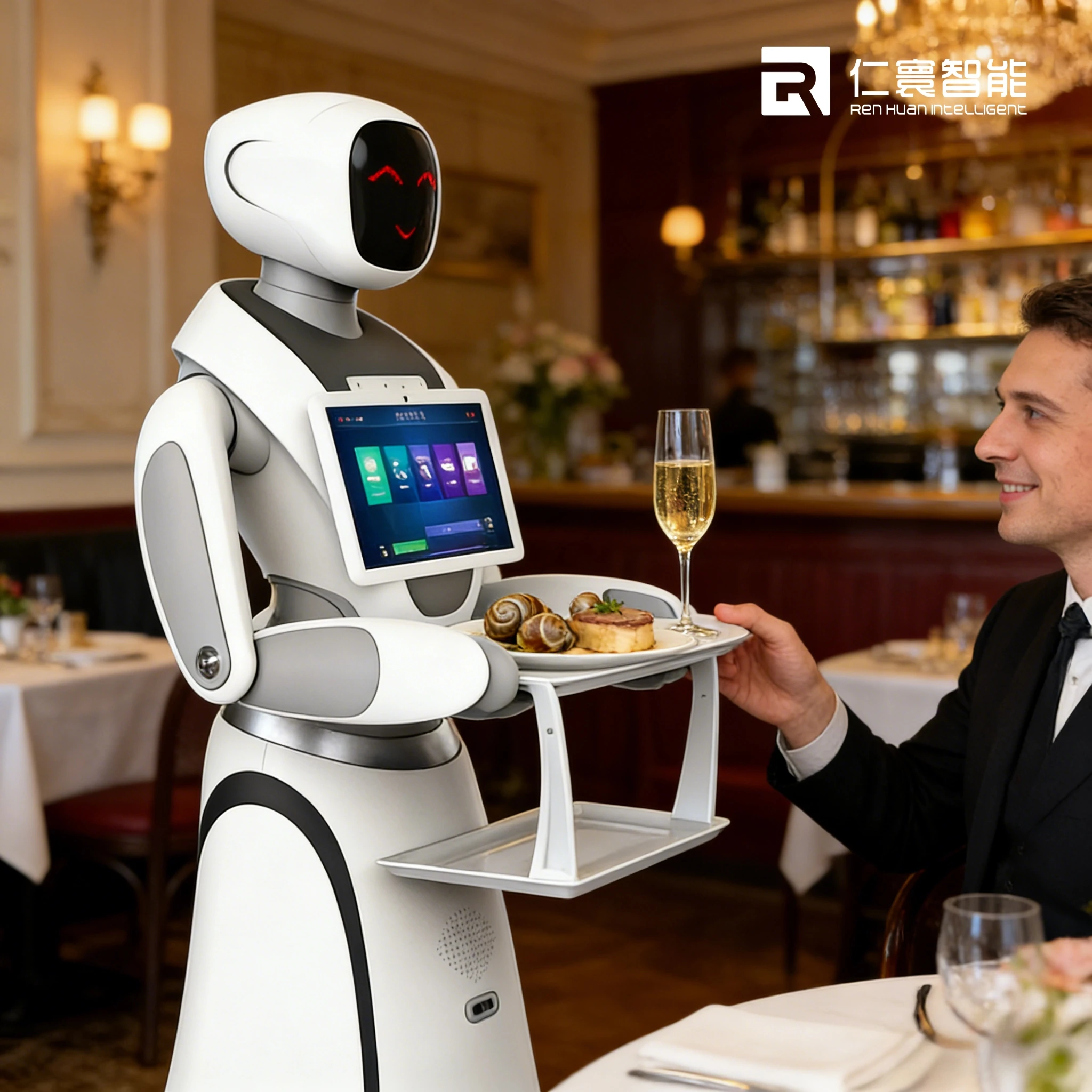 Amy Delivery Restaurant Hotel Food Coffee Delivery Reception Smart Navigation Artificial Intelligent Service Robot