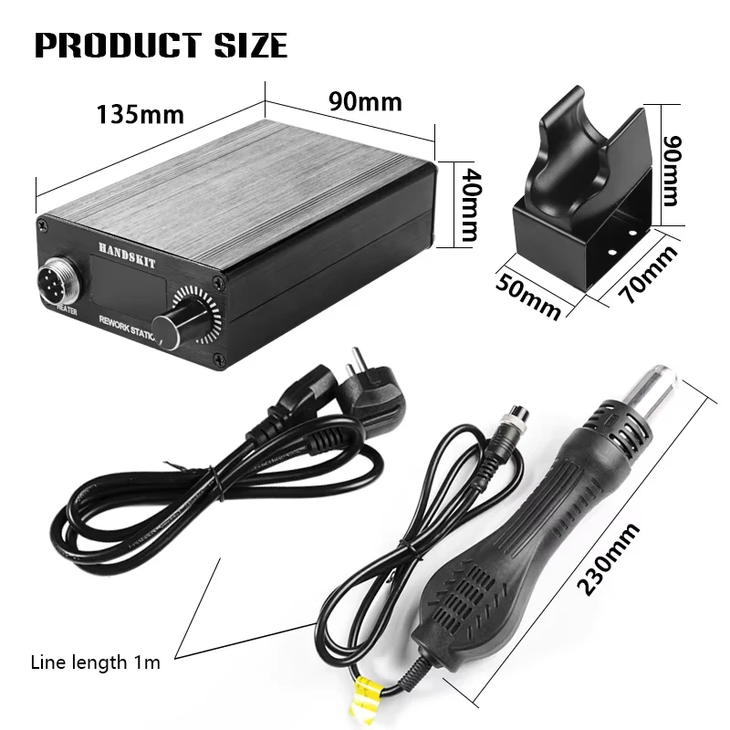 AC 100-240V 700W Intelligent LED Digital Display Hot Air Gun T12 100-550℃ Temperature Adjustable Portable BGA Maintenance Too