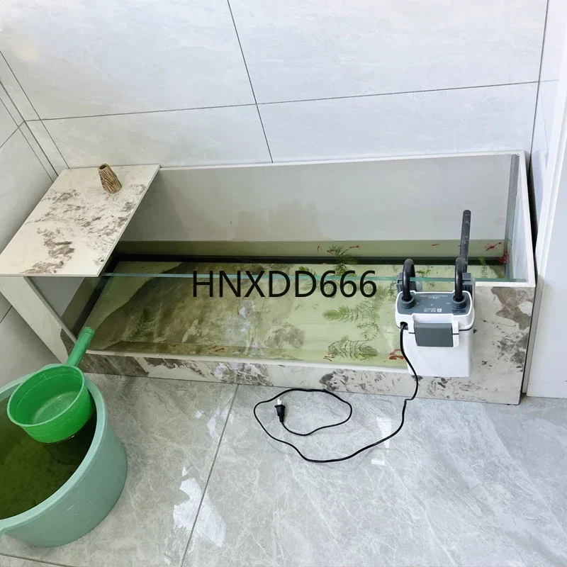 Rock slab with glass fish tank stone seafood aquarium different