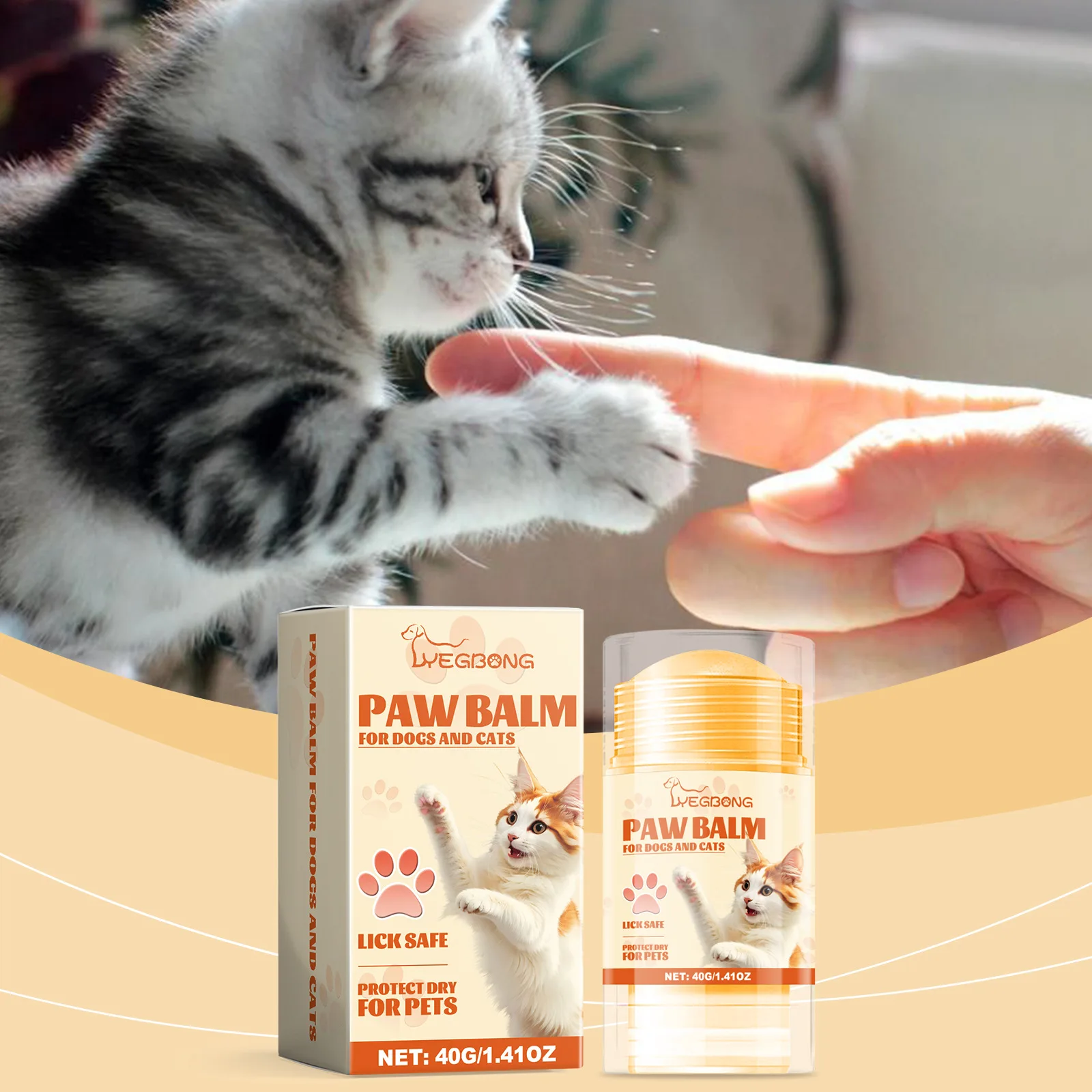 

Paw Care Stick for Dogs Cats - Portable Paw Balm Stick Moisturizes Cracked Pads & Dry Nose | Anti-Cracking Pet Paw Protection