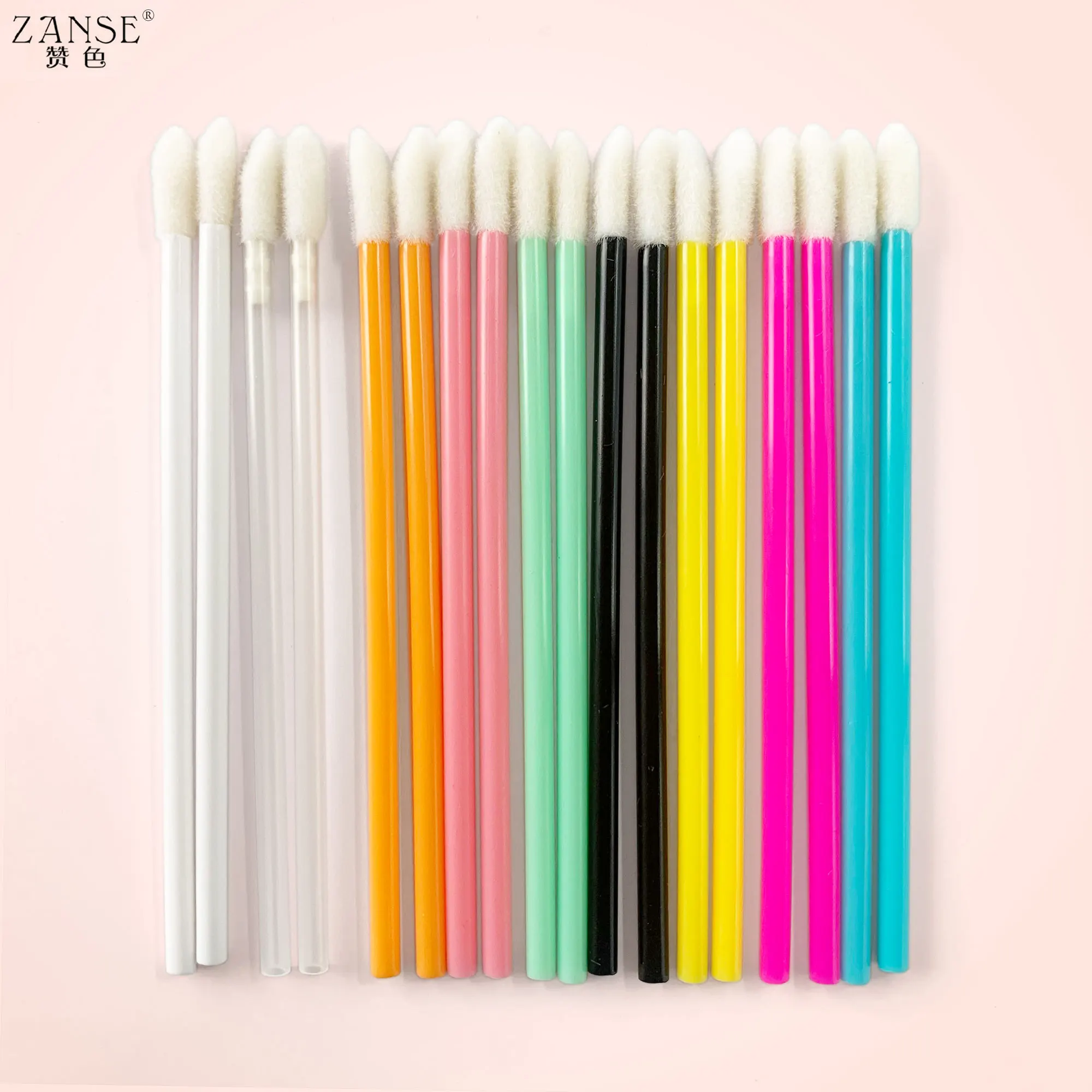 ZANSE 50Pcs Disposable Mascara Wands Applicator Mascara Brush Crystal Solid colours Lip Brush Cosmetic Makeup Tools