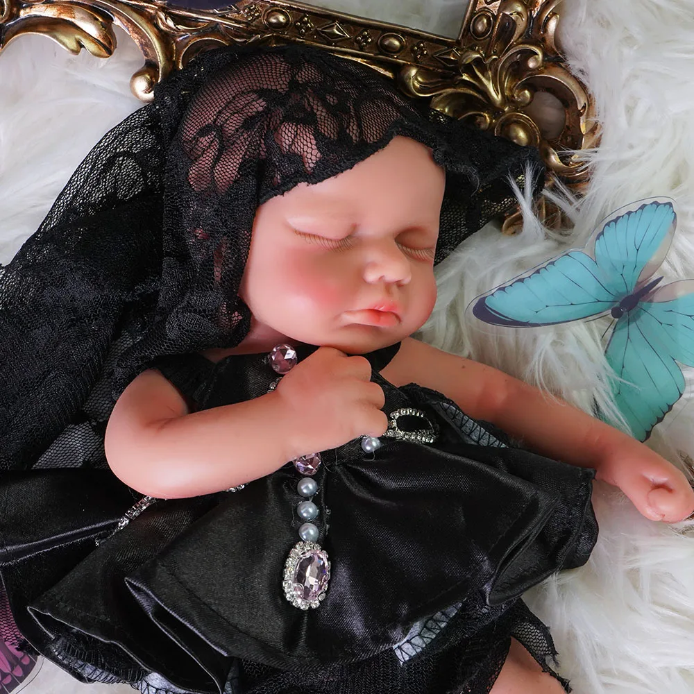 

Reborn Baby 30cm Realistic Silicone Doll Sleeping Girl with Pacifier Hand Painted Details for Birthday Gifts Educational Accesso