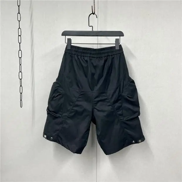 High Street Dark Patch Pocket Workwear Shorts Men's Pants Zipper Splicing Five Quarter Pants Fashionable Loose Casual Shorts