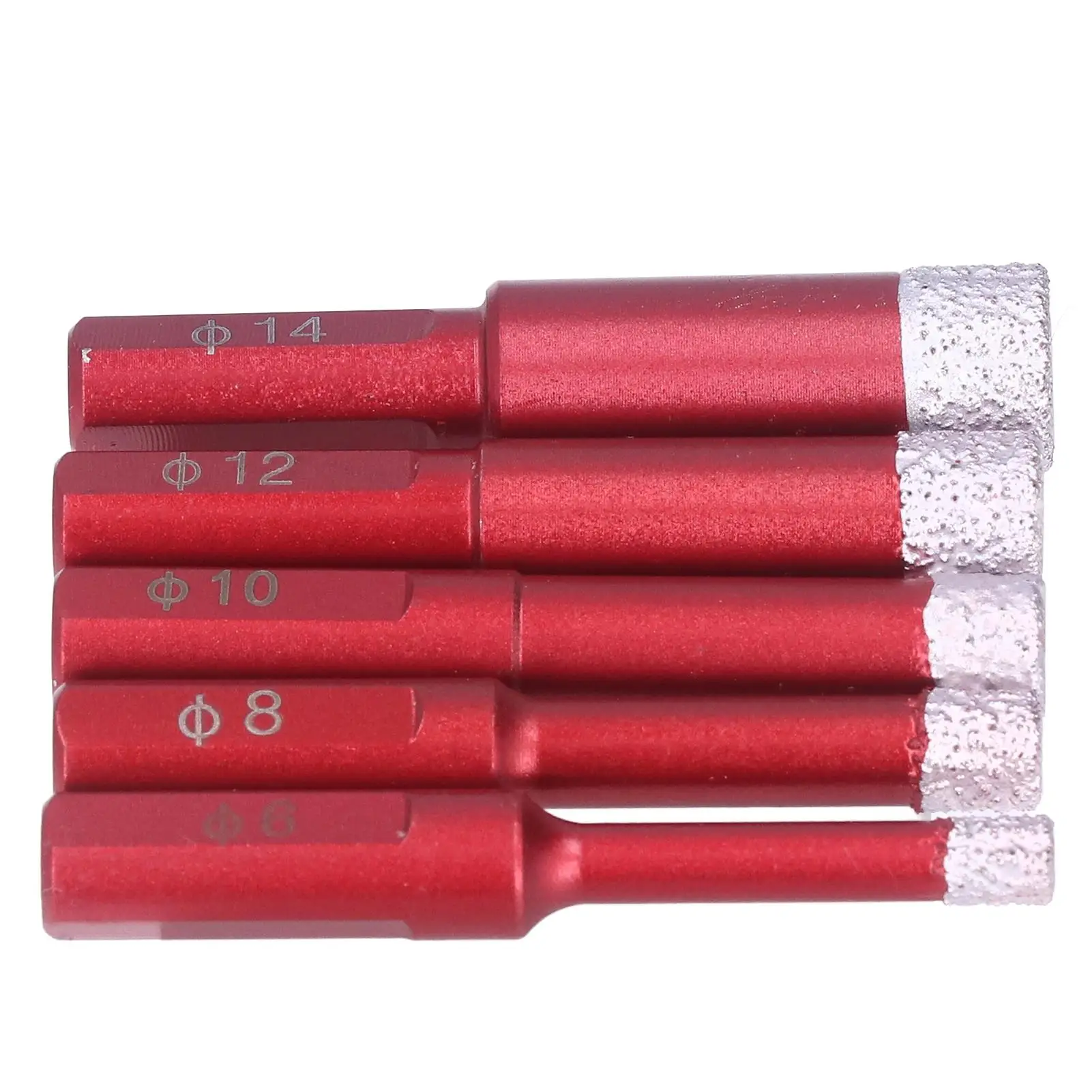 5Pcs Drill Bit Set for Dry/Wet Drilling - 6/8/10/12/14mm Tools for granite , Marble, Ceramic & Stone