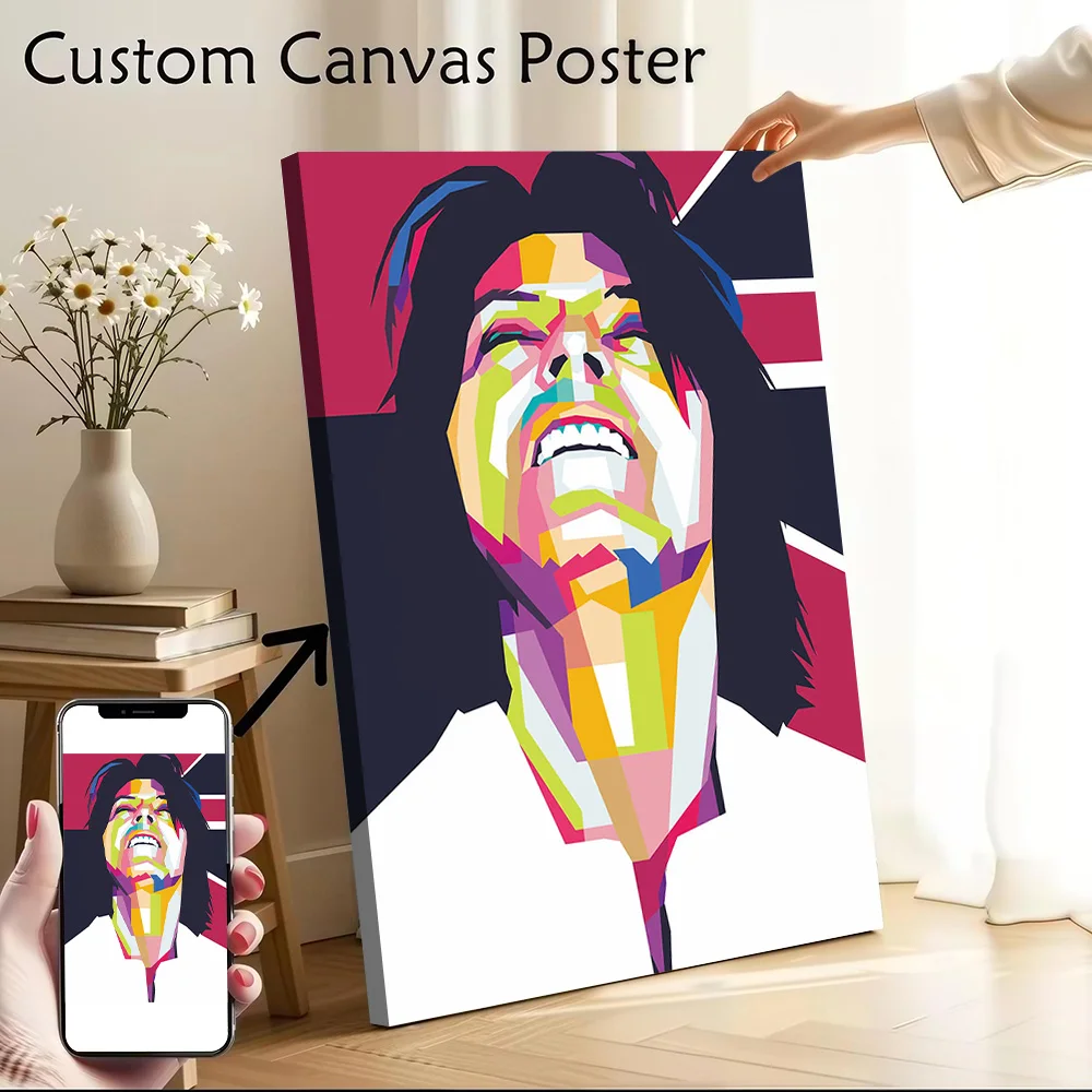 David Bowie Pop Art Portrait Printed Canvas Poster Personalized High Quality Wall Art Paintings for Gamer Decoration Home Decor