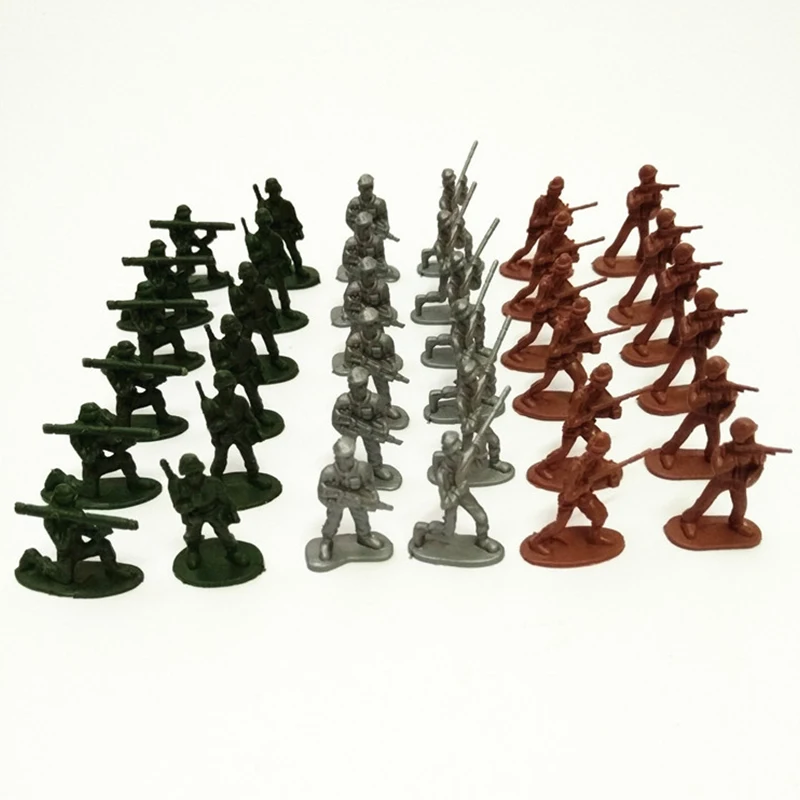 100PCS Children Toy Mini Classic Military Soldiers Figures Models Playset Desk Decor Toddler Army Men Kids Toy Gift Accessories