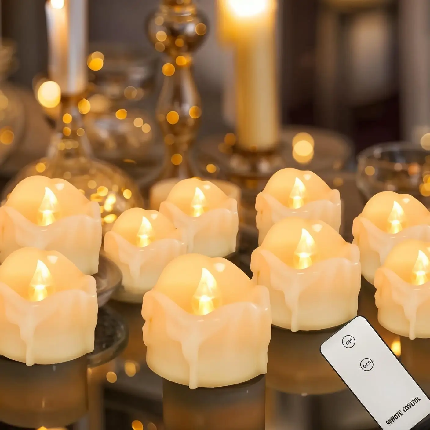 Remote Timer Tea Lights Candles Battery Operated Flameless LED Tealight Votives for Wedding Christmas Halloween Holiday Decor