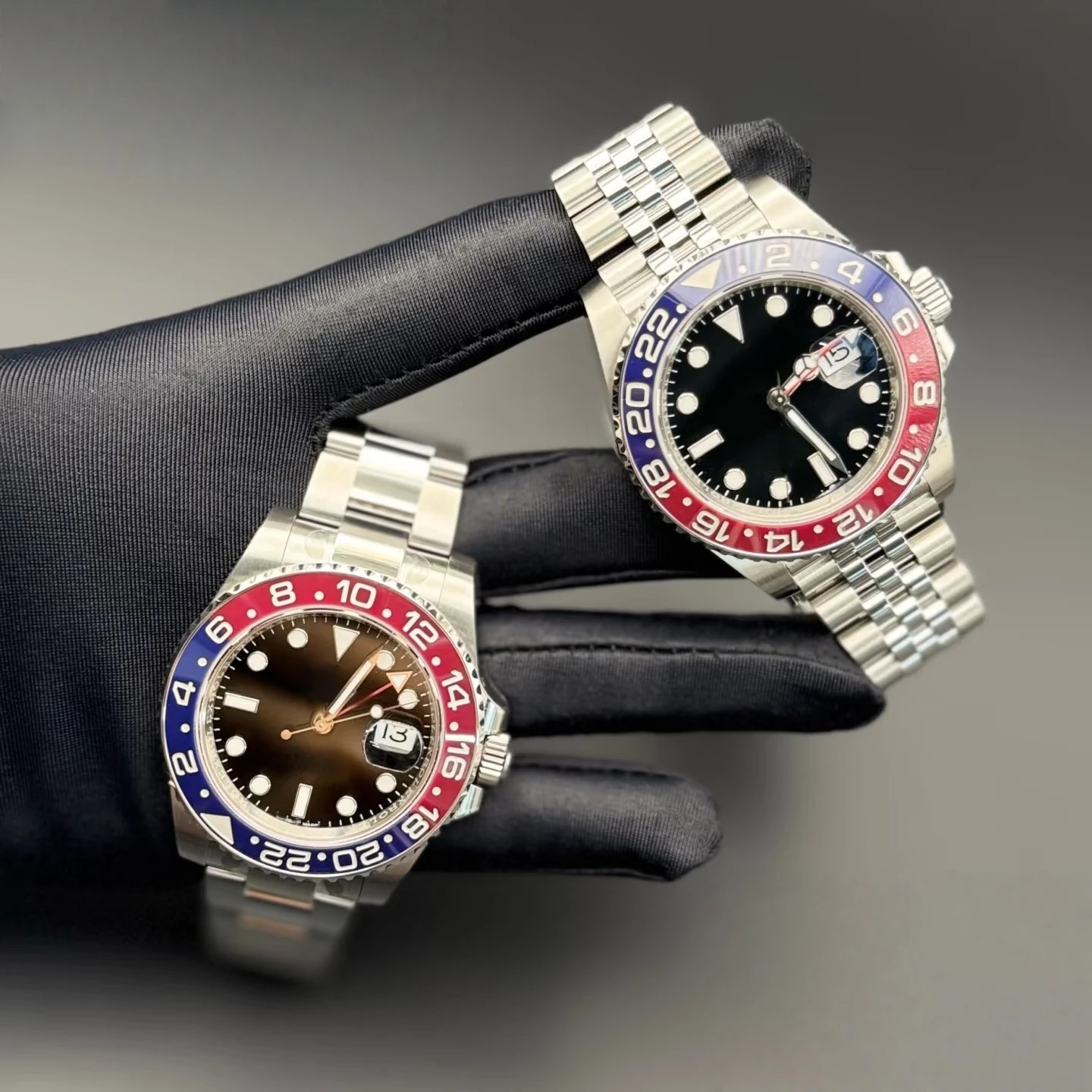 904L ساعة ميكانيكية للرجال الغواصة الأخضر/الأسود السيراميك الصلب اليابان حركة أفضل إصدار الرقم التسلسلي يخت