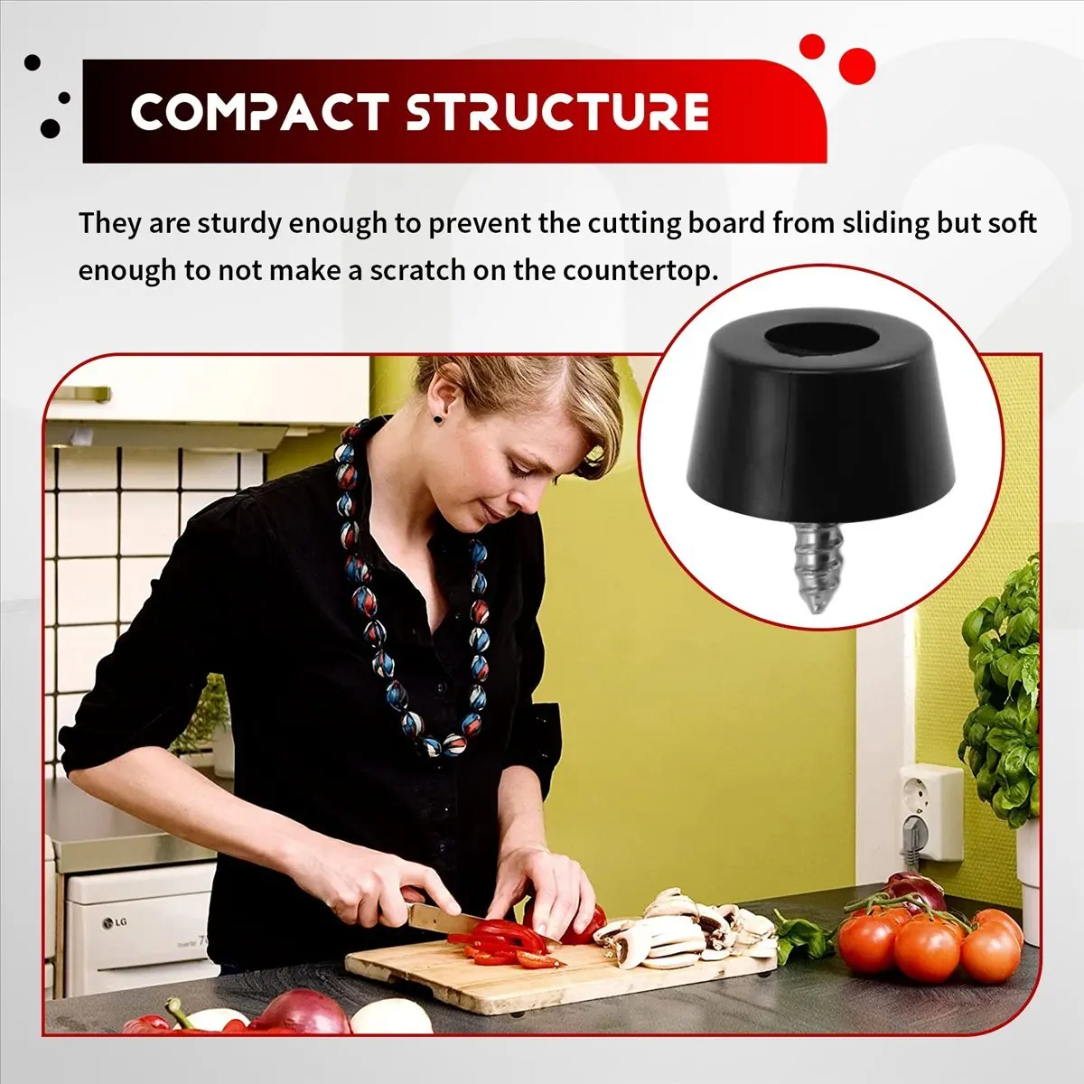 #13G 52PCS Rubber Feet for Cutting Board for Chairs & Other Furniture,Furniture Pads,(rubber)