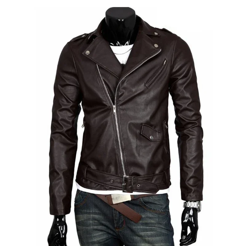 The Walking Dead Negan cosplay jacket punk men PU leather jacket motorcycle fashion slim fit leather coat