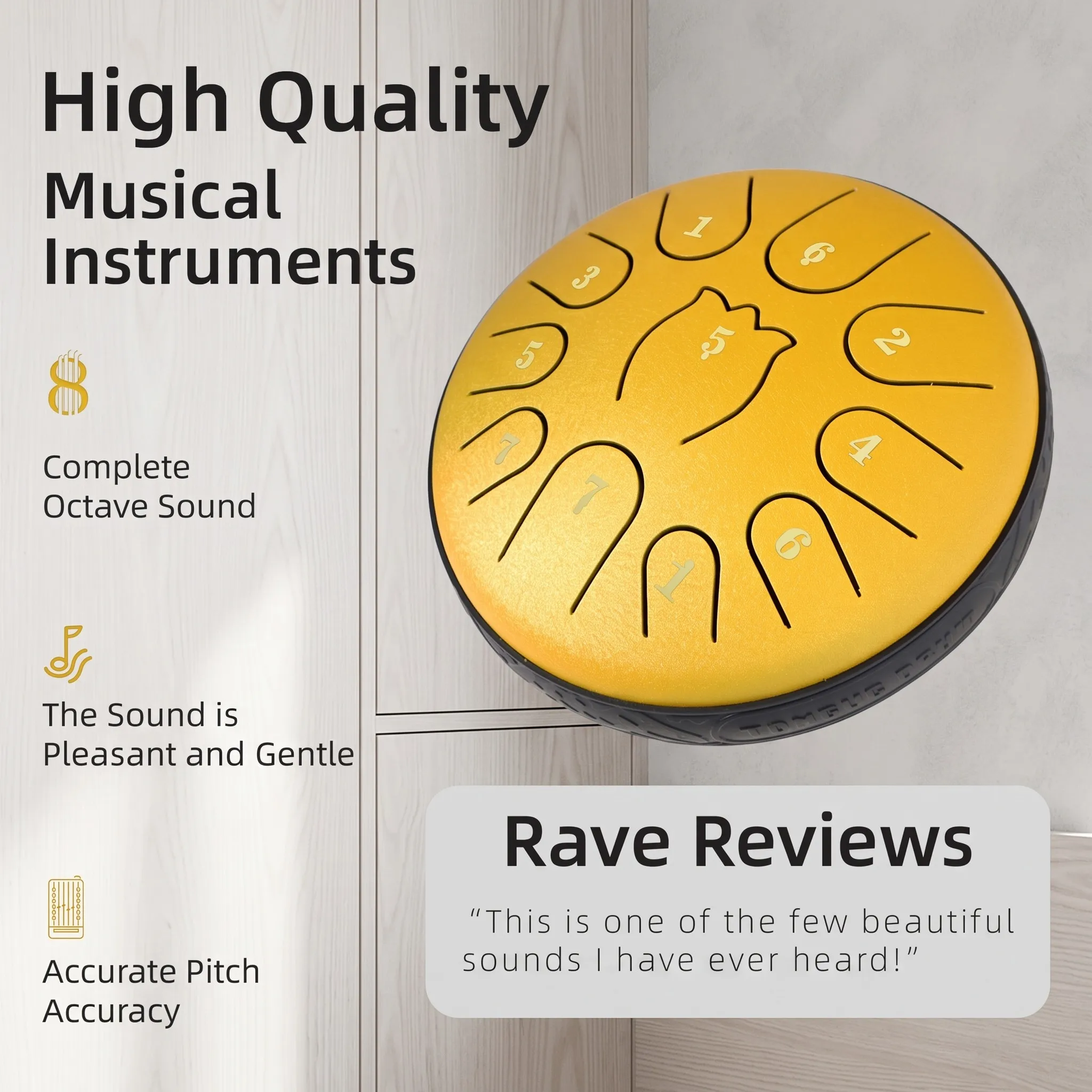 11 Tone 6-Inch Steel Tongue Drum Rain Drum Raindrops Outdoor Garden Yoga Meditation Beginner Percussion Instrument