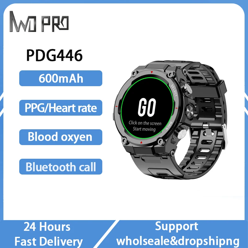 

IWO PRO PDG446 Men Smart Watch Outdoor Sport IP68 Waterproof Smartwatch Bluetooth Battery Blood Pressure Watches for Android