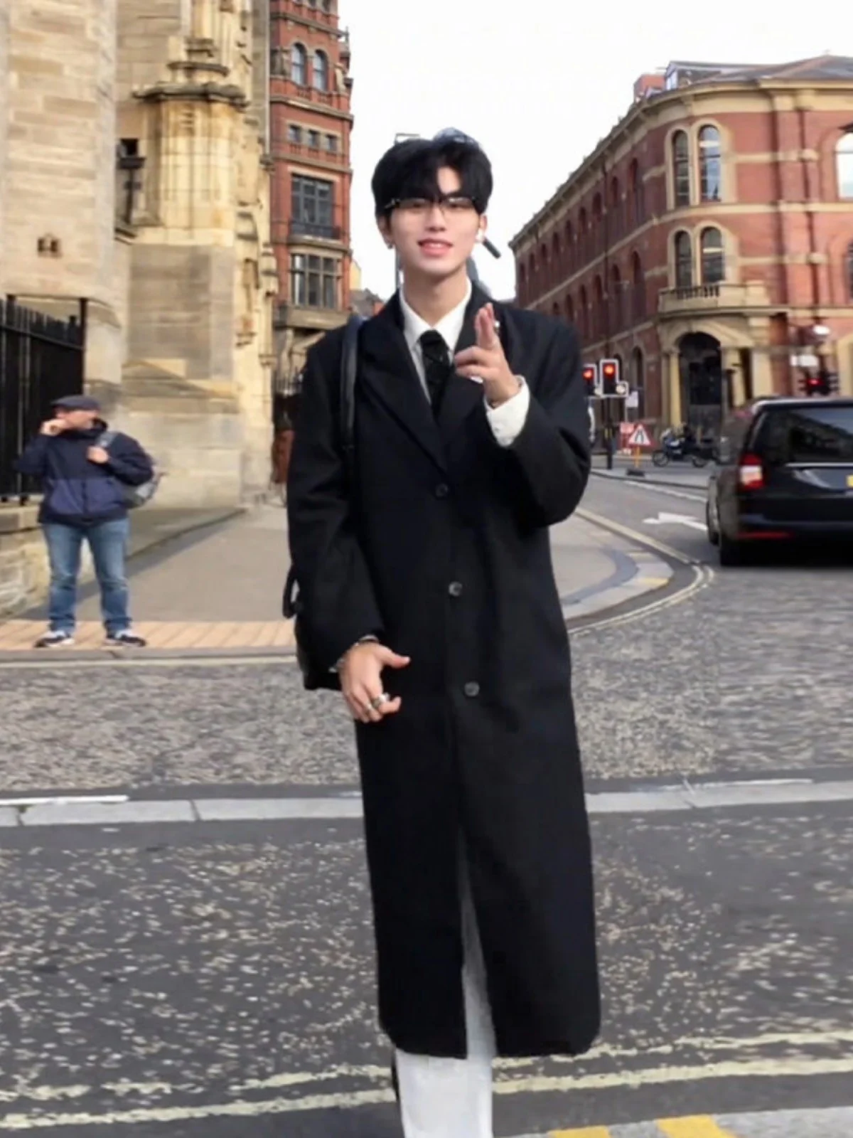 

Мужское длинное пальто Cleanfit, шерстяная осенне-зимняя ветровка длиной до колена с высоким воротником и хлопковым наполнителем