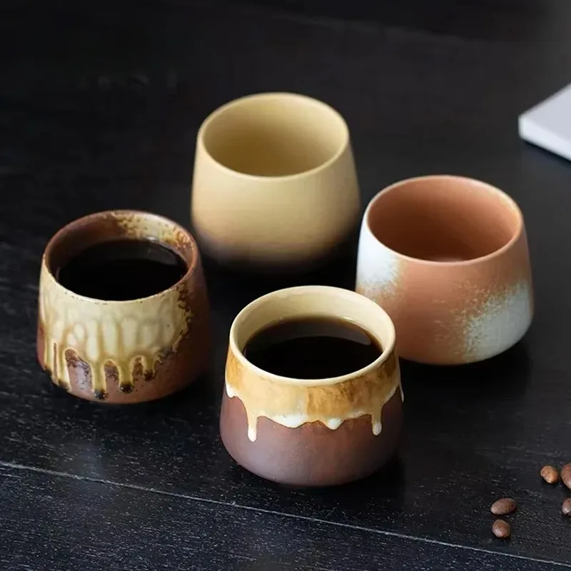 Kreativer Retro-Becher Japanisches Kaffeehaus-Trinkgeschirr Farbverlauf Keramik Teetasse Büro Nachmittagstee Grobe Töpferware Kaffeetasse