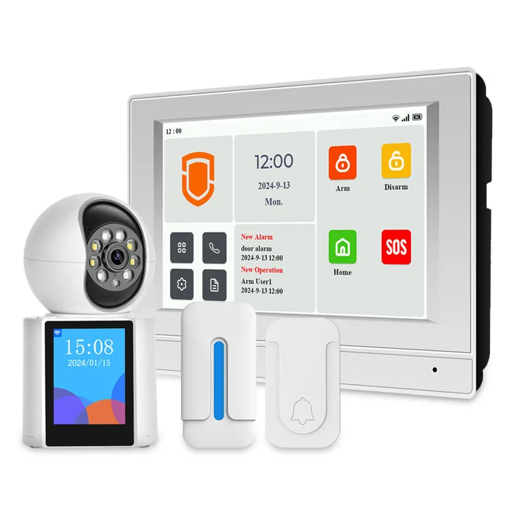 Wolf-Guard 7 pouces couleur IPS affichage WiFi + 4G GSM SMS Tuya vie intelligente sans fil système d'alarme de sécurité anti-cambriolage à domicile