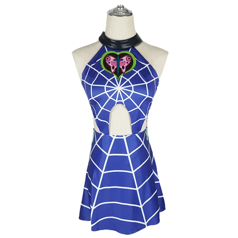 

Jolyne Cujoh Kujo Cosplay Costume Halloween Sexy Costume For Women Jojo Bizarre Adventure 6 Stone Ocean Blue Anime Dress