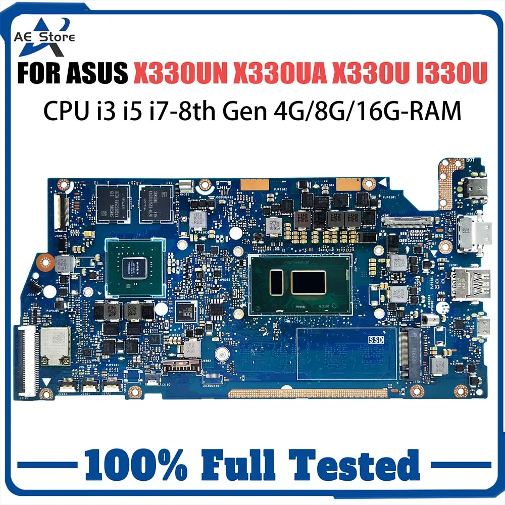 

X330UA Laptop Motherboard For ASUS VivoBook X330UN I330UN I330UA X330U Notebook Mainboard CPU I3 I5 I7-8th Gen 4G/8G/16G-RAM