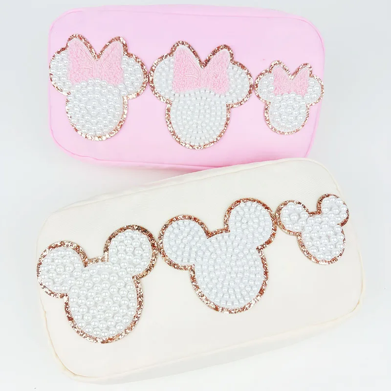 

Милые жемчужные нашивки с Микки Маусом, мультяшные самоклеящиеся наклейки, жемчужные нашивки, подходят для шитья куртки, шляпы, сумки, аксессуары