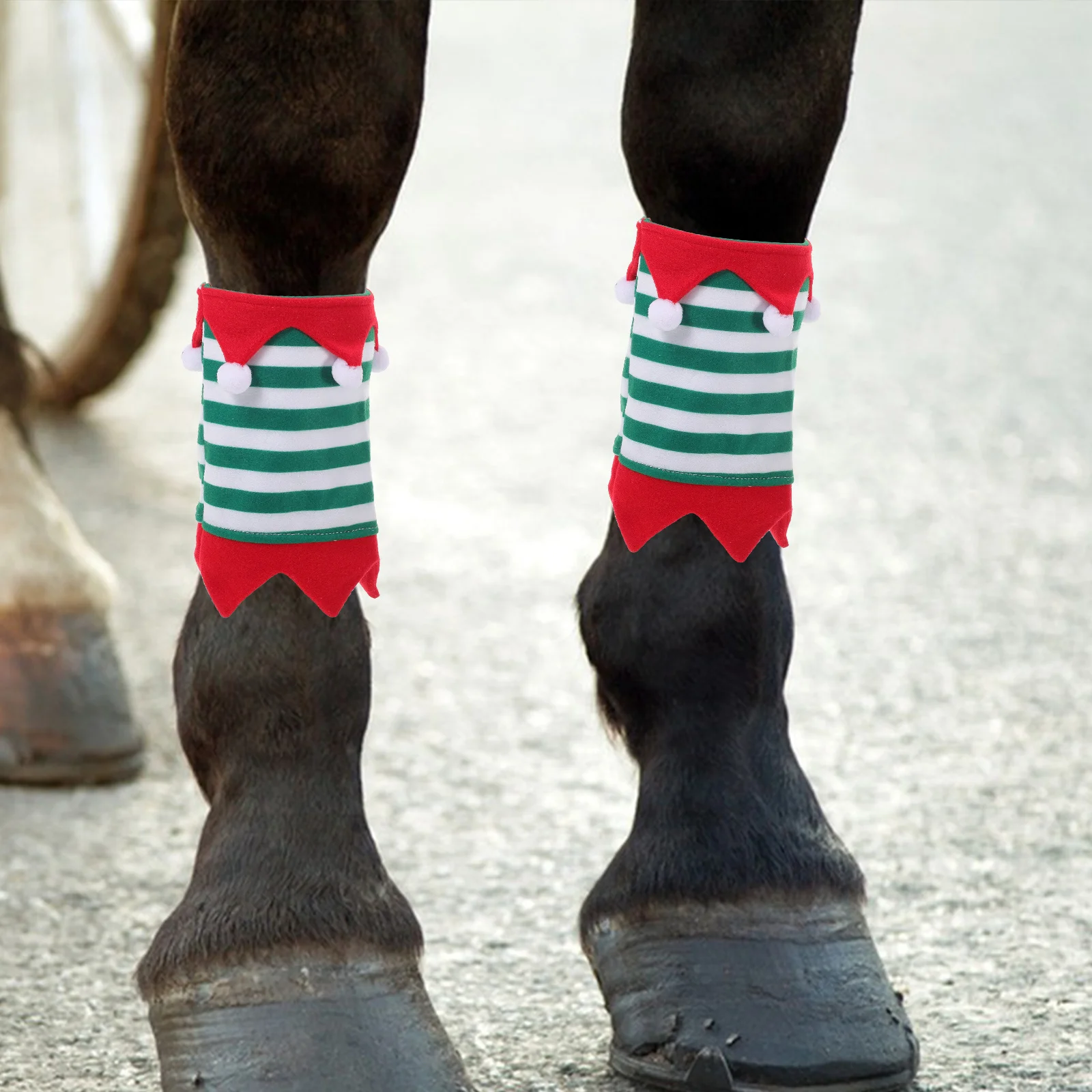 2 قطعة يلتف ساق الحصان تصميم مخطط احتفالي حراس الساق تنفس لحماية الساقين الأمامية مريحة سهلة التشغيل والإيقاف للمناسبات #6