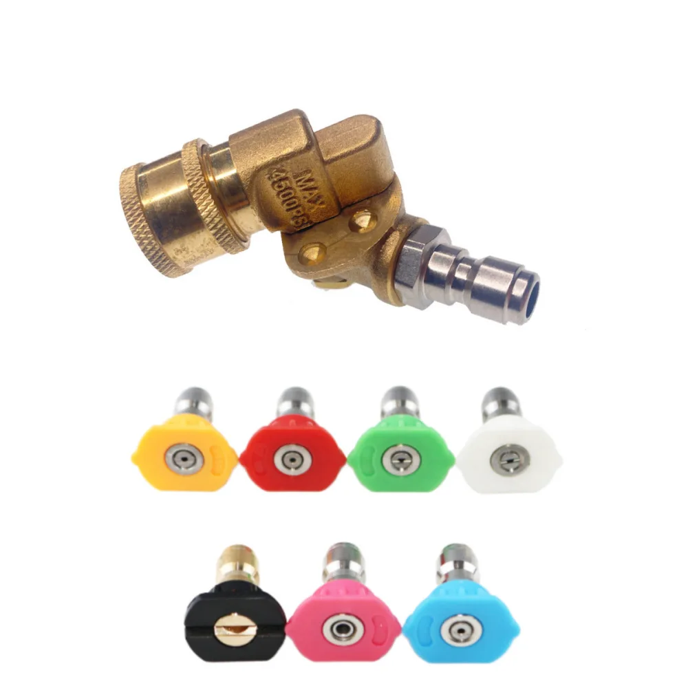 Multi Angle High Pressure Washer Spray Nozzle 1 4 Quick Release Connector Adjustable Flow Water Tip Home Car Equipment