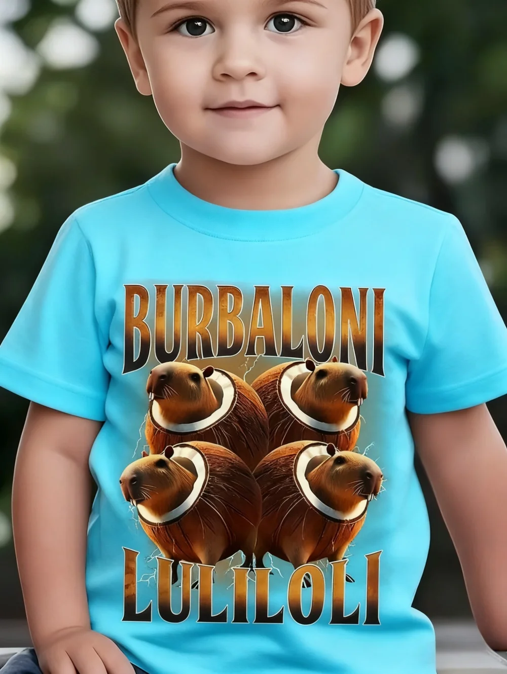 تي شيرت إيطالي من Brainrot للأطفال الأولاد والبنات تي شيرت صيفي جديد بأكمام قصيرة تي شيرت تونغ تونغ صحور موضة ملابس أطفال للأولاد