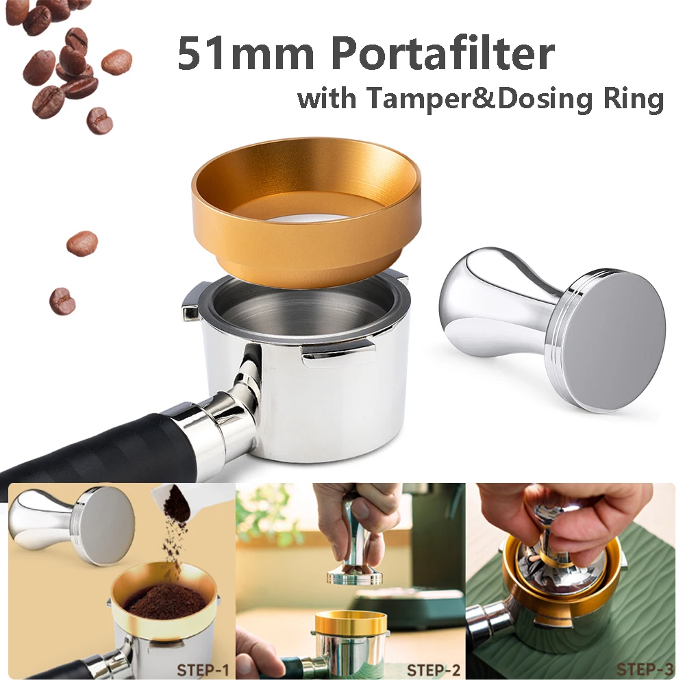 

51mm Portafilter Compatible with Breville Barista Series Machines with Dosing Funnel Ring & Coffee Tamper Espresso Accessories