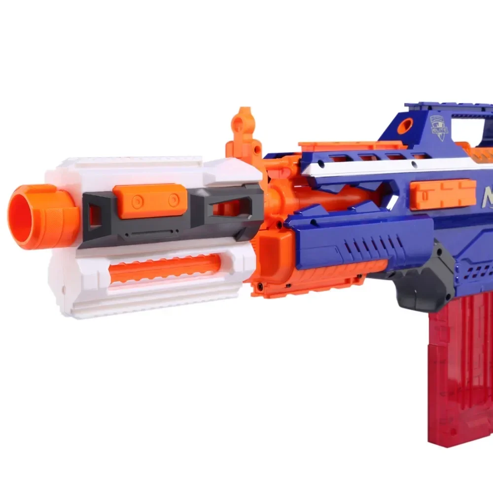 1-częściowa dekoracja przedniej rurki z górną i dolną szyną prowadzącą do Nerf Elite Series Orange Grey do pistoletu zabawkowego Nerf Mod