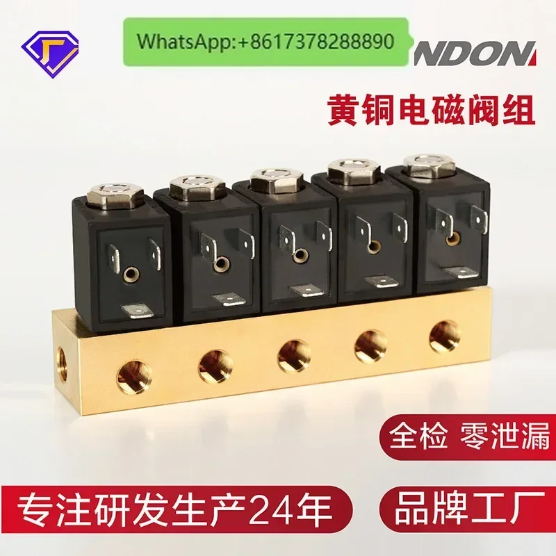 Two-position two-way brass solenoid valve group, miniature solenoid valve group
