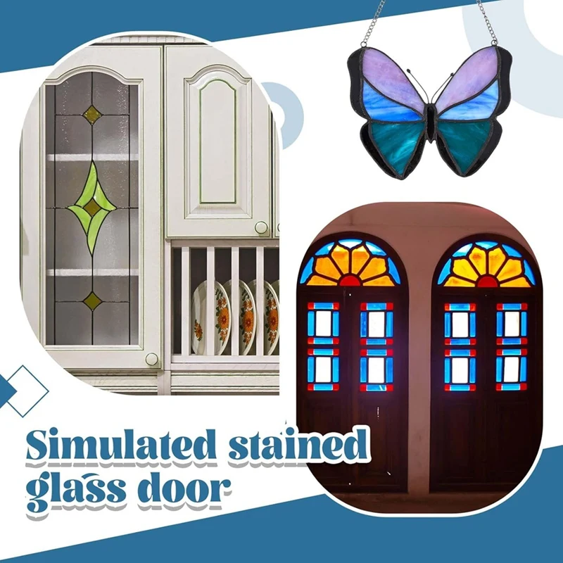 خطوط رصاص من الزجاج الملون باللون الأسود PET شرائط زجاجية ملونة 3 مم 216 قدم لأسطح الرسم الزجاجي نافذة معرض-A51M #1