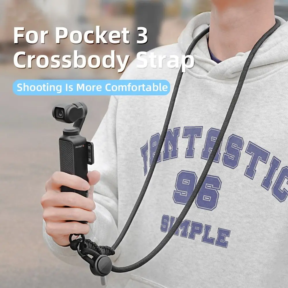 Nylon Neck Strap Anti-lost Adjustable Crossbody Rope Action Camera Accessories with 1/4 Inch Screw Lanyard for OSMO Pocket 3