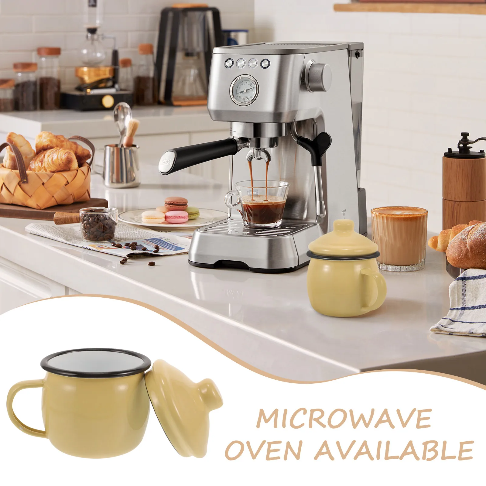 

Декоративная эмалированная кружка в форме тыквы, винтажная портативная чашка для кофе, для дома, офиса, кемпинга, надежная кружка для воды и чая, утолщенная ручка