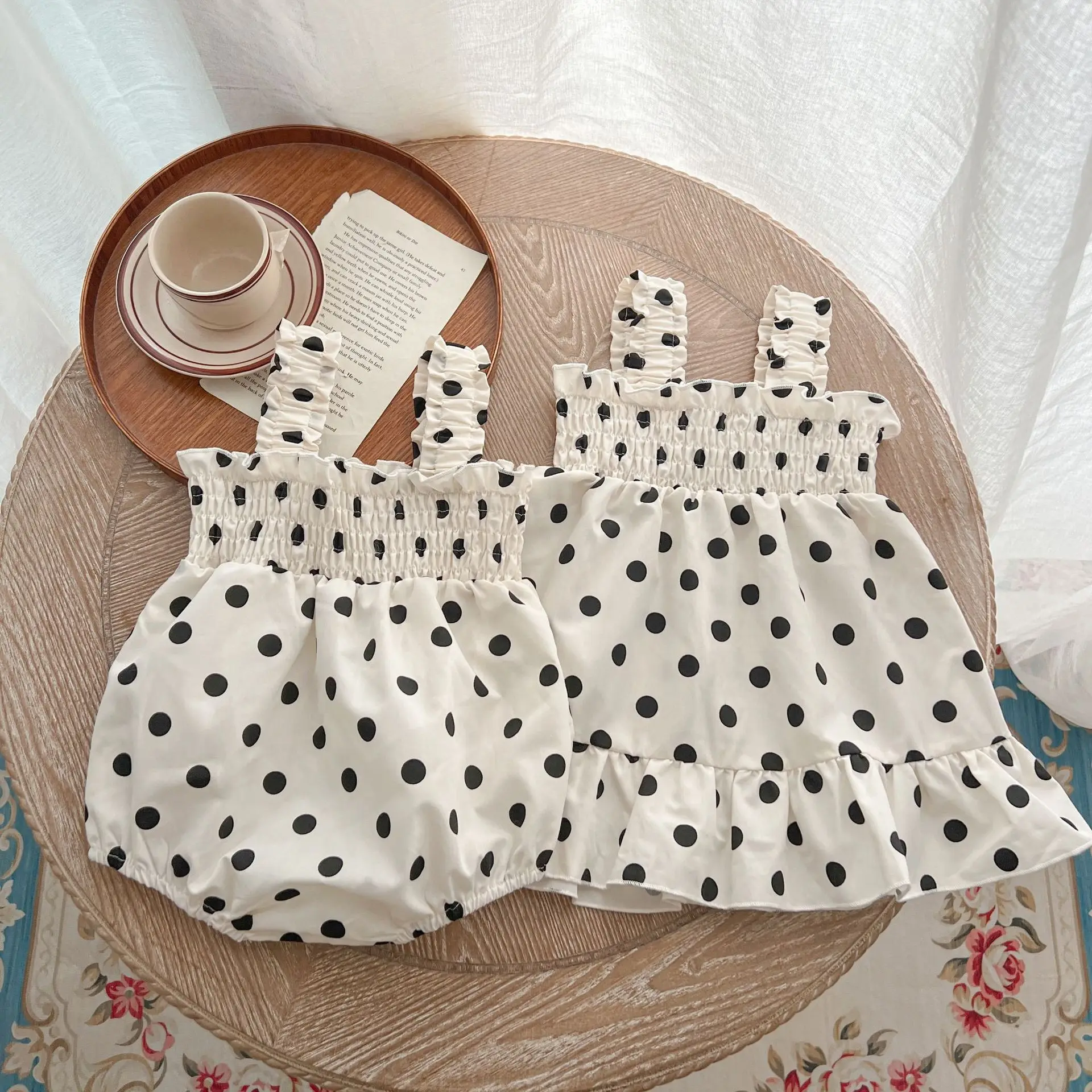 Summer Baby Halter Western Wave Point Princess Dress One-Piece Fashion Baby Clothing