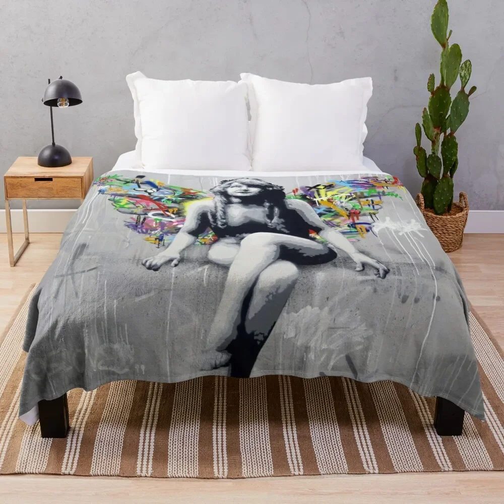 Hardcore angel - Martin Whatson - 2012 - Manta con diseño de Graffiti Street Art, manta ligera y acogedora para viajes, camping, picnic