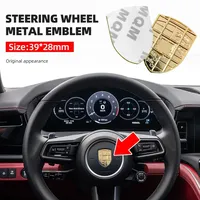 1pcs 68x51mm 3D Metal Bonnet Hood Logo Emblem Badge for Panamera Cayenne Macan 911 718 Boxster Taycan Cayman Carrera GT 4 S GTS