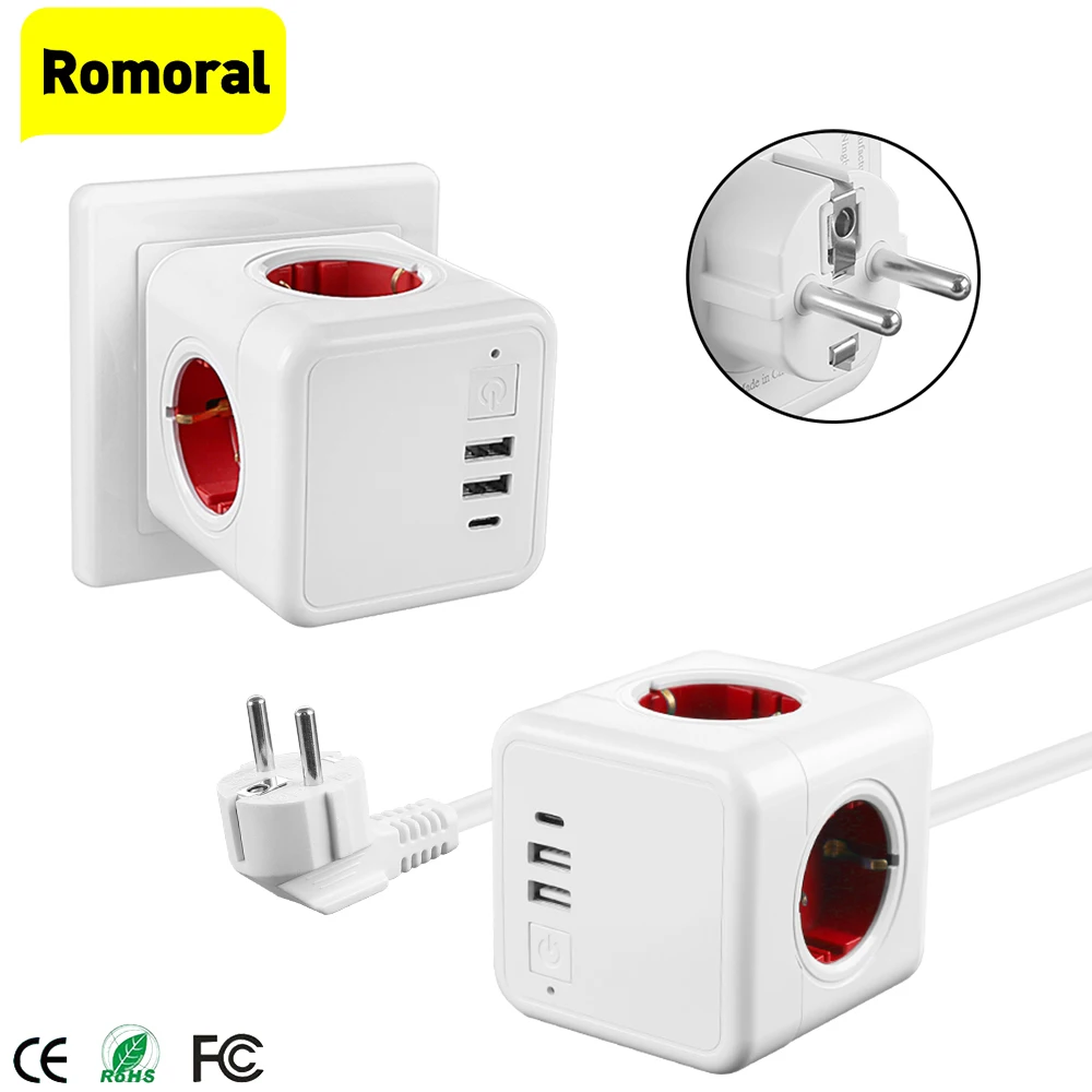 4000W Power listwa EU 16A 100-250v rodzaj USB-C z wtyczkฤ
Multipriser rozszerzenie piasty gniazdko gniazdo pulpitu do domowego biura