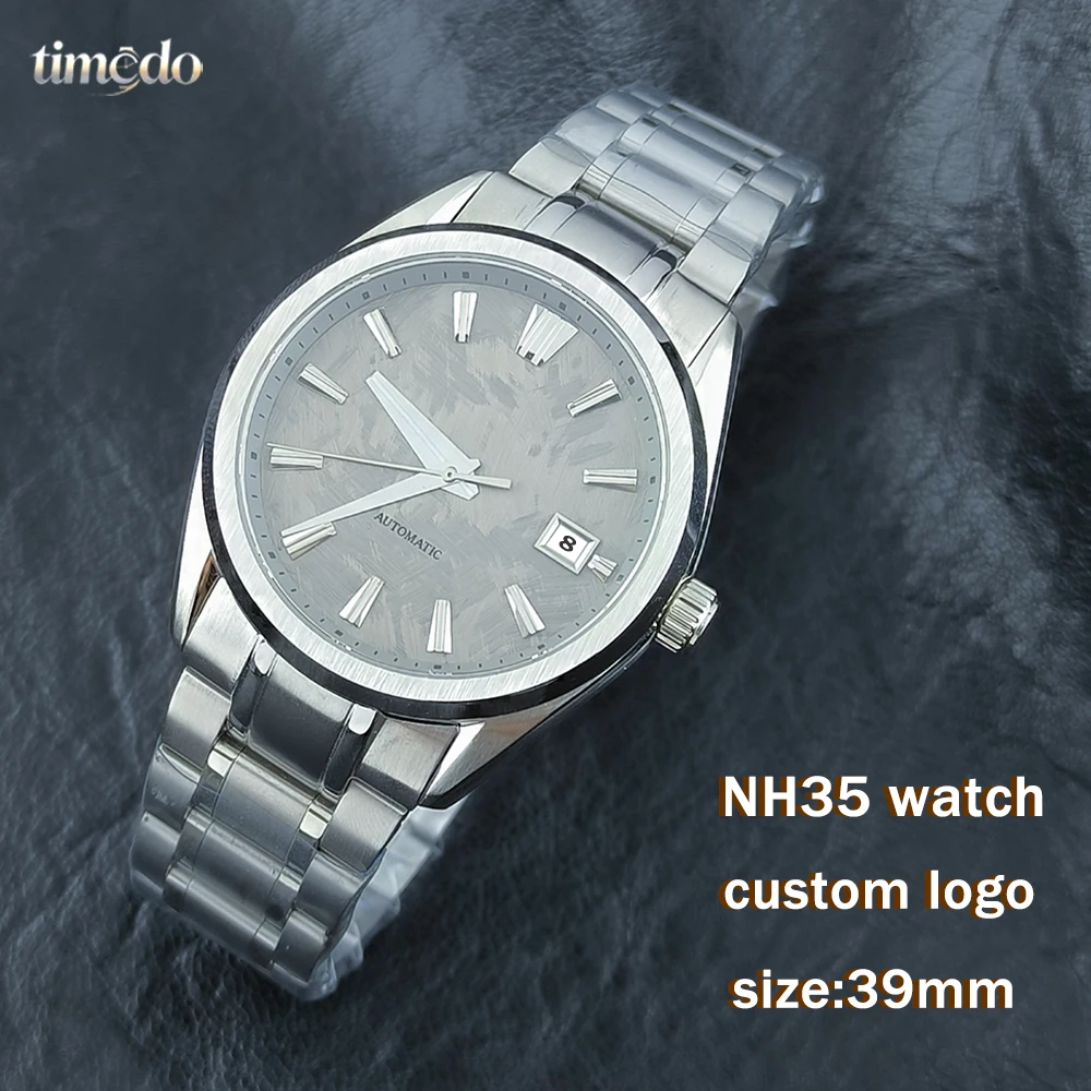 NH35 Watch 39mm Men's Stainless Steel Watch Customized LOGO Mechanical Watch Suitable for NH35 Movement Accessories
