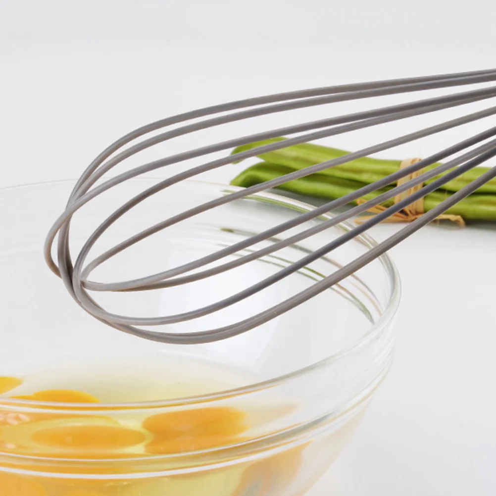 

4Pcs Kitchen Whisk Wooden Handle Silicone Wire Mixer for Eggs Cream Sauce Beverage