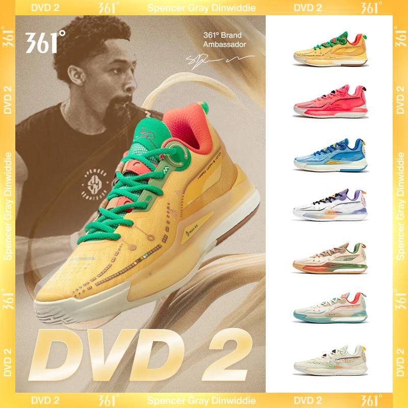 361 Degrees NEW DVD 2.0 Basketball Shoes Men Sport Shoes Guard Cushioning Wear Resistant Protection Ankle Sneakers 672411101