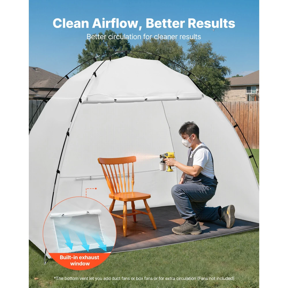 Oxford Portable Spray Painting Tent: Quick and Easy To Set Up; Spacious Interior; Spray Painting Workbench; Spray Masking Tent with Built-in Floor and Mesh Screen; Upgraded Quality; Good Ventilation; Suitable for Cabinets, Chairs, Tables, Etc.