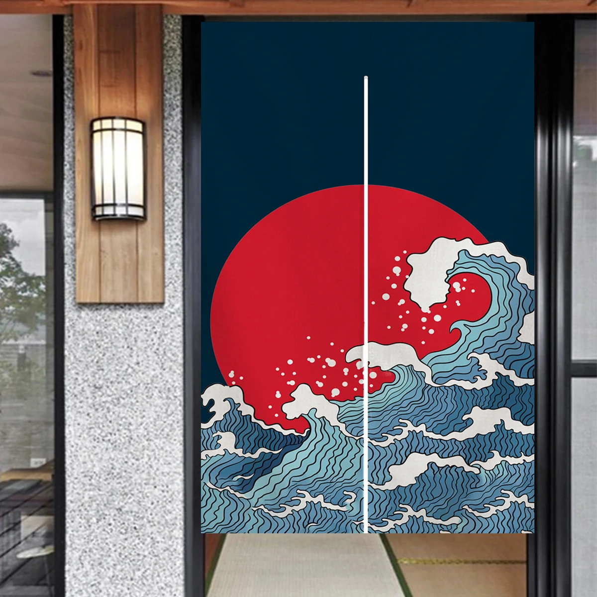 

Sea Wave Door Curtain Japanese Noren Door Curtain Room Partition Kitchen Decoration Hanging Curtains For Bedroom