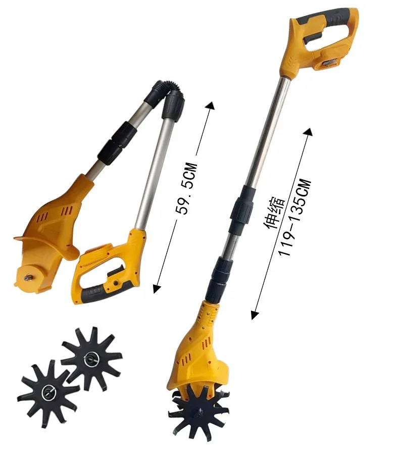 202520v 휴대용 리튬 전기 무선 립퍼 정원용 텔레스코픽 폴 미니 로터리 경운기 제초기
